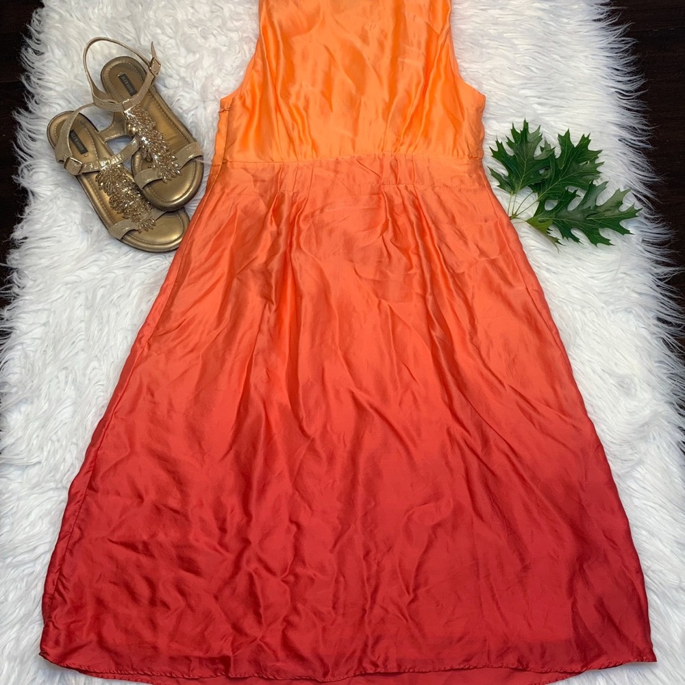 Inc International Concept Orange/Pink Silk Dress 2 View 5